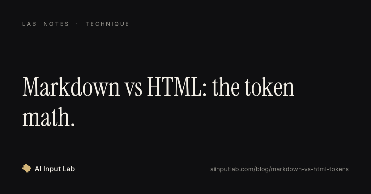 Markdown vs HTML for AI Prompts: Which Saves More Tokens? — AI Input Lab