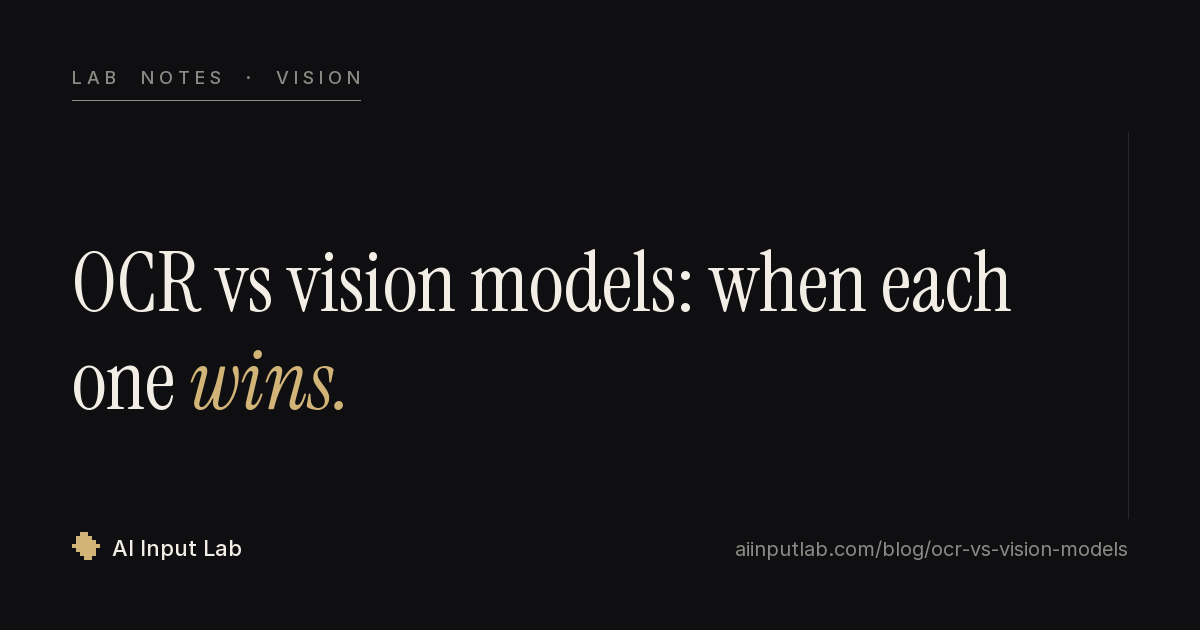 Screenshot to Text: When OCR Beats Vision Models — AI Input Lab